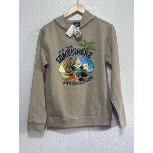 NWT The Duck Company Santa Rosa CA Its 5AM Somewhere Graphic Hoodie Tan S